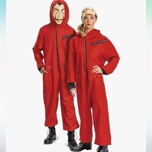 Disguise Adult Money Heist Jumpsuit without Mask Costume red jumpsuit size XXL